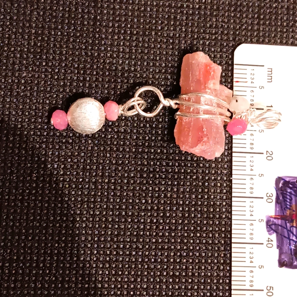 Pink Tourmaline Sterling Silver Pendant - Picture 5 of 14